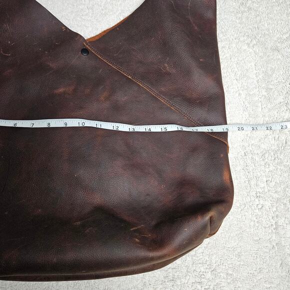 Urban Artisan Quality Brown Leather Boho Tote Bag Braided Strap - Picture 6 of 16